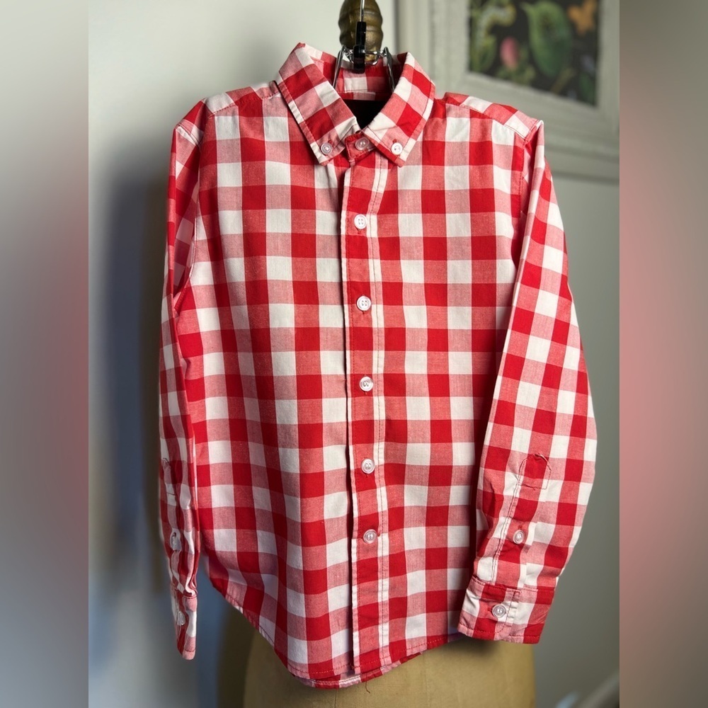 Strawberry shortcake red check Thomas shirt boys 5-6 Picnic check gingham check